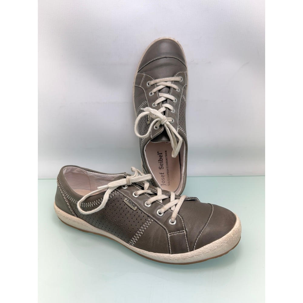 Josef Seibel Sneakers Women 39 Gray‎ Leather Comfort Casual Walking Gorpcore